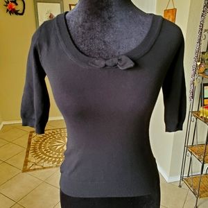 Collectif x Top Vintage Freya Knit Top Bow detail XS NWT